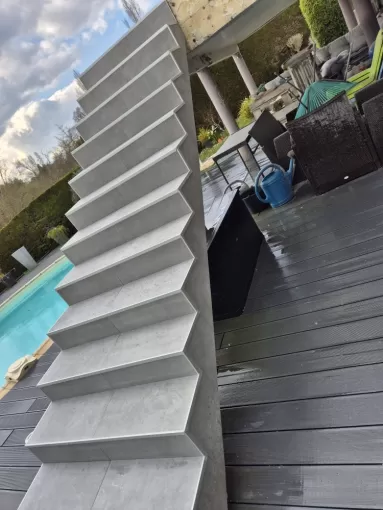 Rénovation d'escalier terrasse extérieure à Créon, Bordeaux, LUKIBÂT